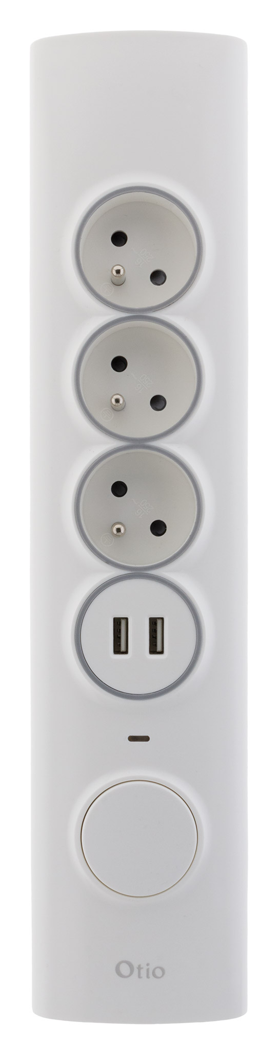 Multiprise d'angle 3P 16A + 1P 16A latérale + 2 USB parafoudre à câbler - Blanc - Otio - 2