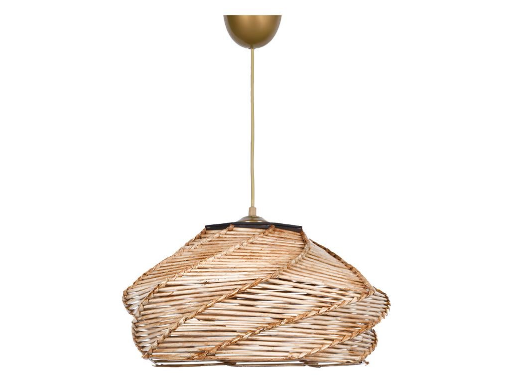Lustră OVALE, maro deschis, lemn/bambus, 36x65 cm