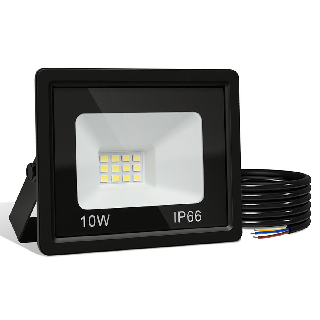 Zewnętrzny Reflektor LED, 2er 10W Czarny Floodlight do Boiska Sportowego Garażu, IP66 Wodoodporny, Ciepła Biel
