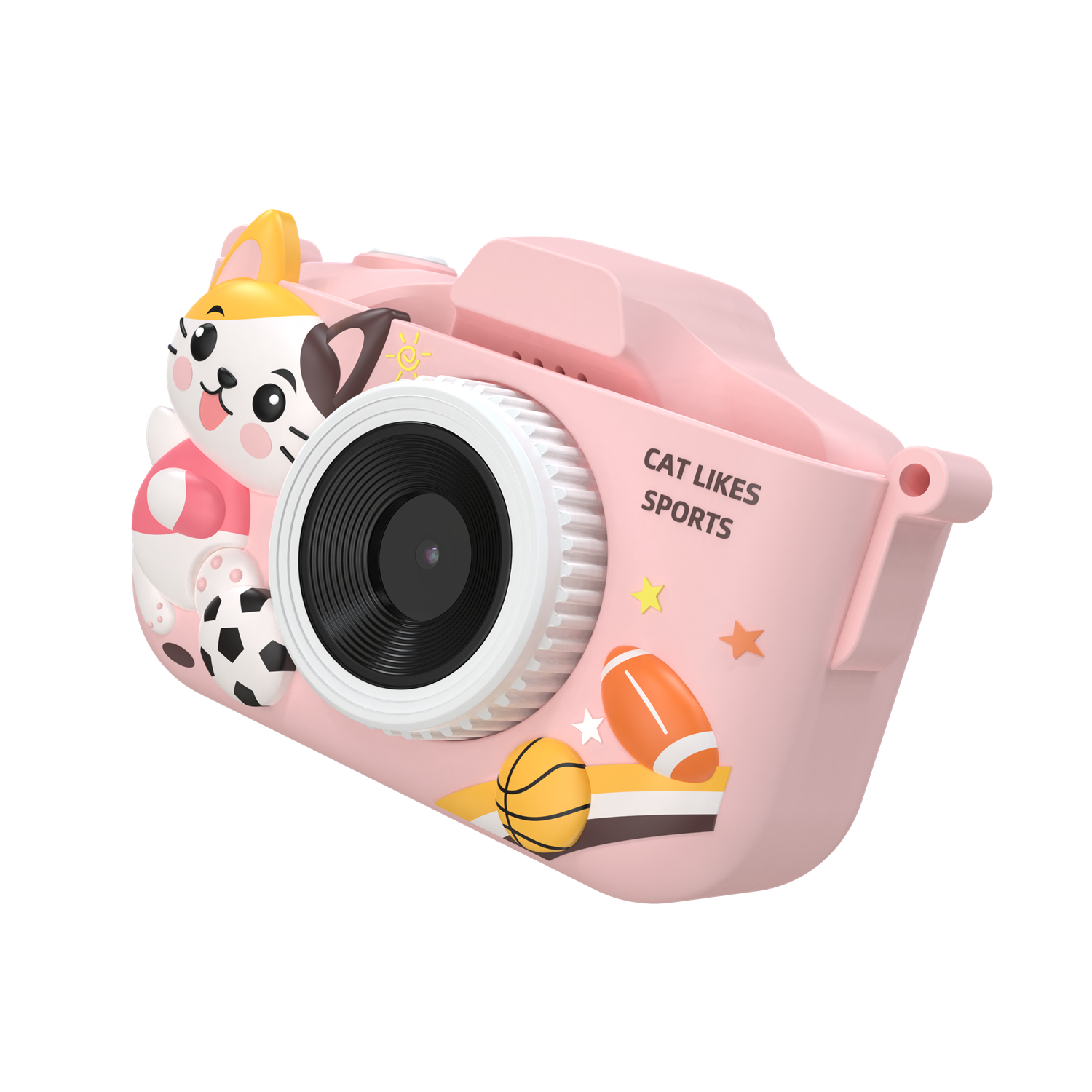 Appareil photo T5S Chat rose – double caméra/IPS2''/photo/vidéo/musique ...
