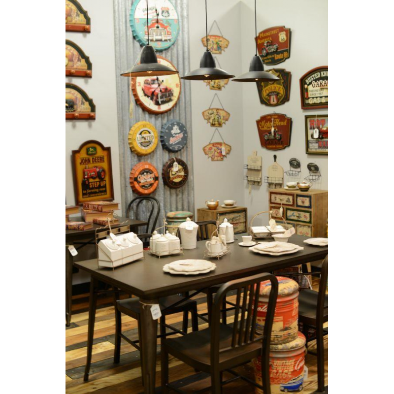 Table moderne avec plateau en fer marron cm 80 x 160 xh 76 - 2