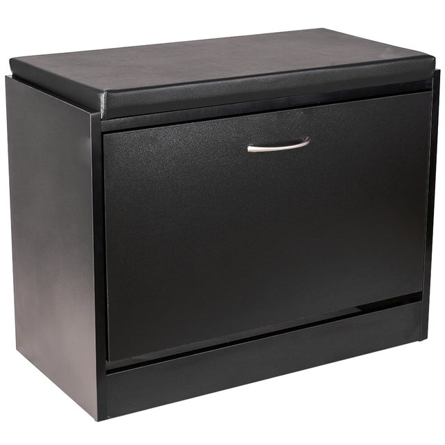Scarpiera Scarpiera Mobile Portaoggetti Ingresso Corridoio Soggiorno 60 X 34 X 116 Cm Legno Composito Nero 85237899