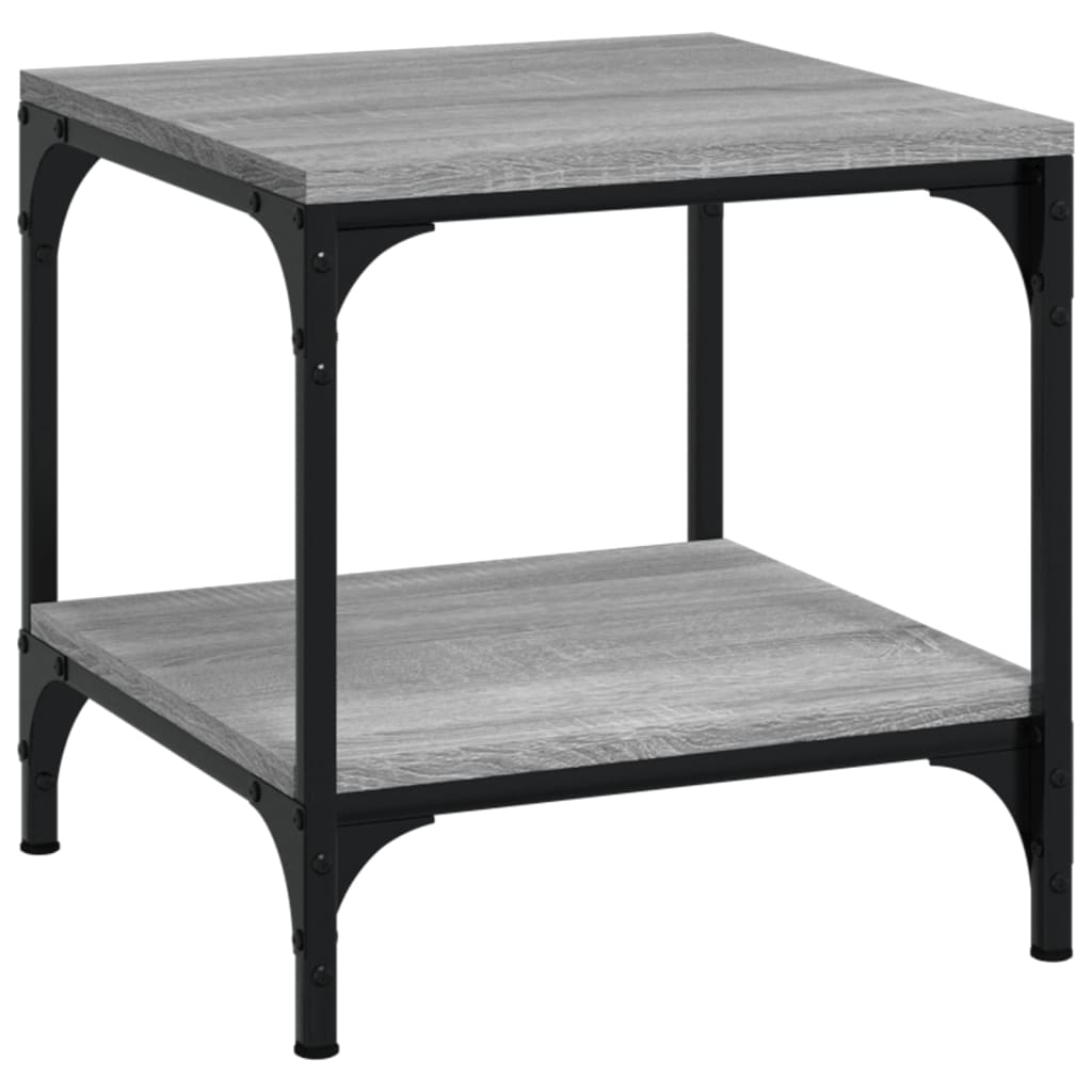 Table D'appoint WLIVE Style Industriel - 29x39x63cm - Noir - Plateau Bois, Structure Métal - Pour Canapé, Chambre