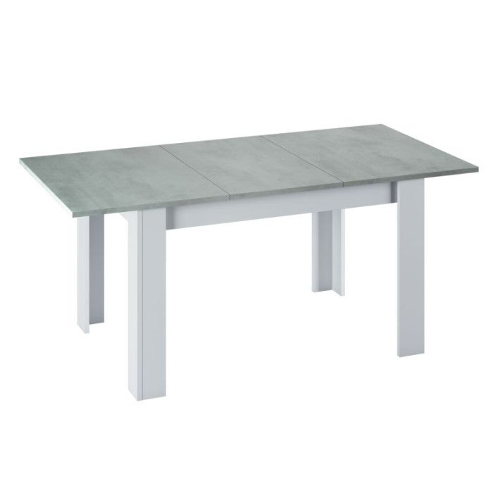 Table à manger THEA extensible L140/190cm - Blanc / Béton - 2