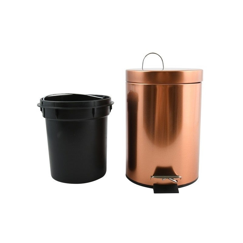 Poubelle à pédale Acier HANS 3L Effet Cuivre MSV - 4