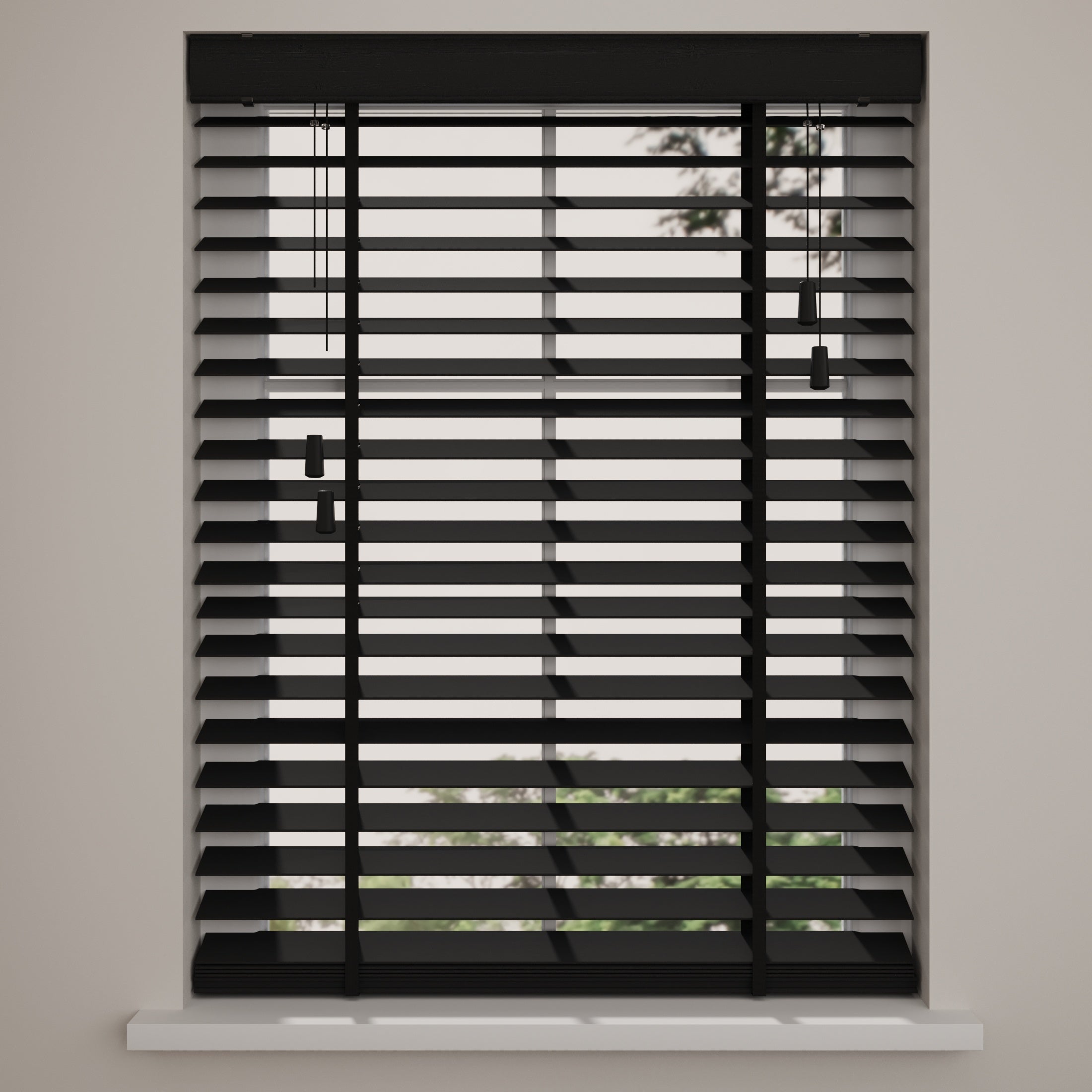 Radeco® Store vénitien en bois de bambou Easy - 50 mm - Noir - 190 x 240 cm - 3