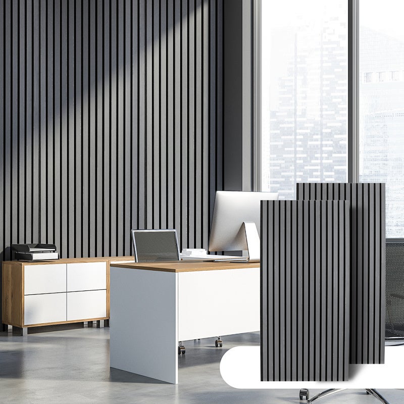 8x Szary Panele akustyczne z drewna 120*60*2,1 cm Panele bambusowe, panele ścienne 3D Okładzina ścienna z prawdziwego drewna