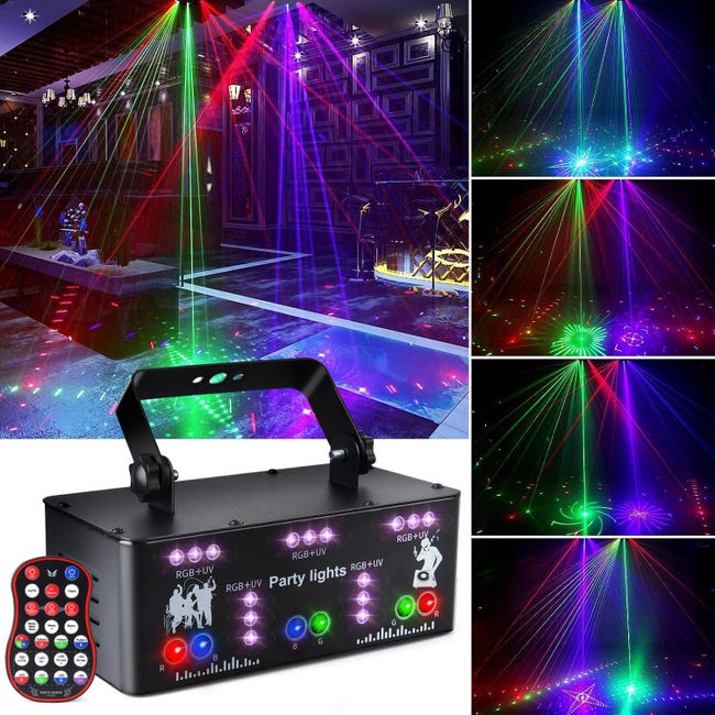 Profesjonalne oświetlenie imprezowe 21 soczewek DMX512 RGB UV Sterowanie głosowe Pilot zdalnego sterowania Scena Halloween Boże Narodzenie A+