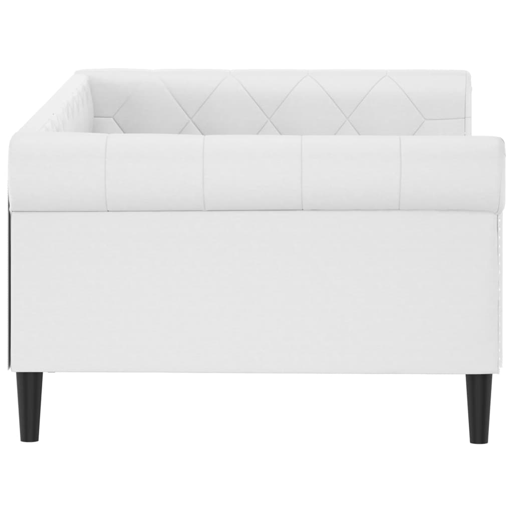 Sofá-cama 100x200 cm couro artificial branco vidaXL - 5