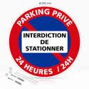 AUA SIGNALETIQUE - Panneau Interdiction de Stationner 24H/24 Et 7J/7 - 330 Mm AUA SIGNALETIQUE - Panneau Interdiction de Stationner 24H/24 Et 7J/7 - 330 Mm