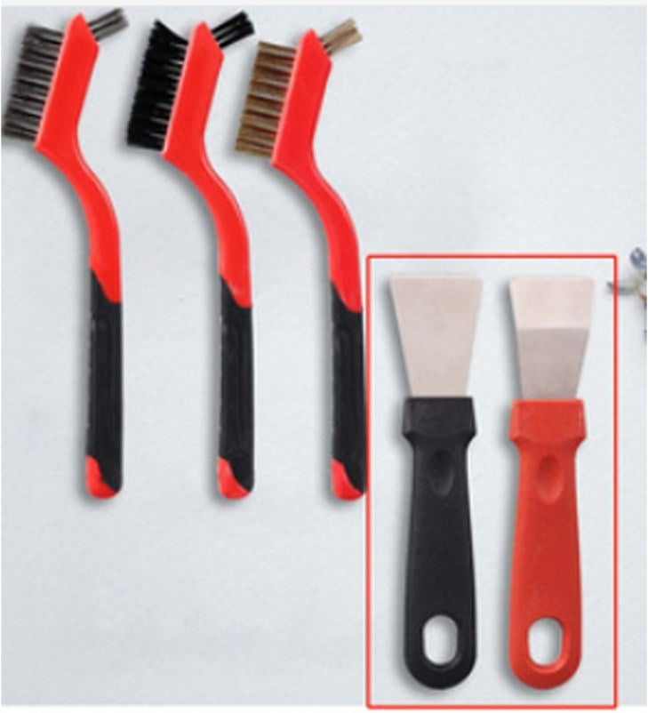 3 sztuki, mini-szczotki ze stali nierdzewnej z ergonomicznym uchwytem