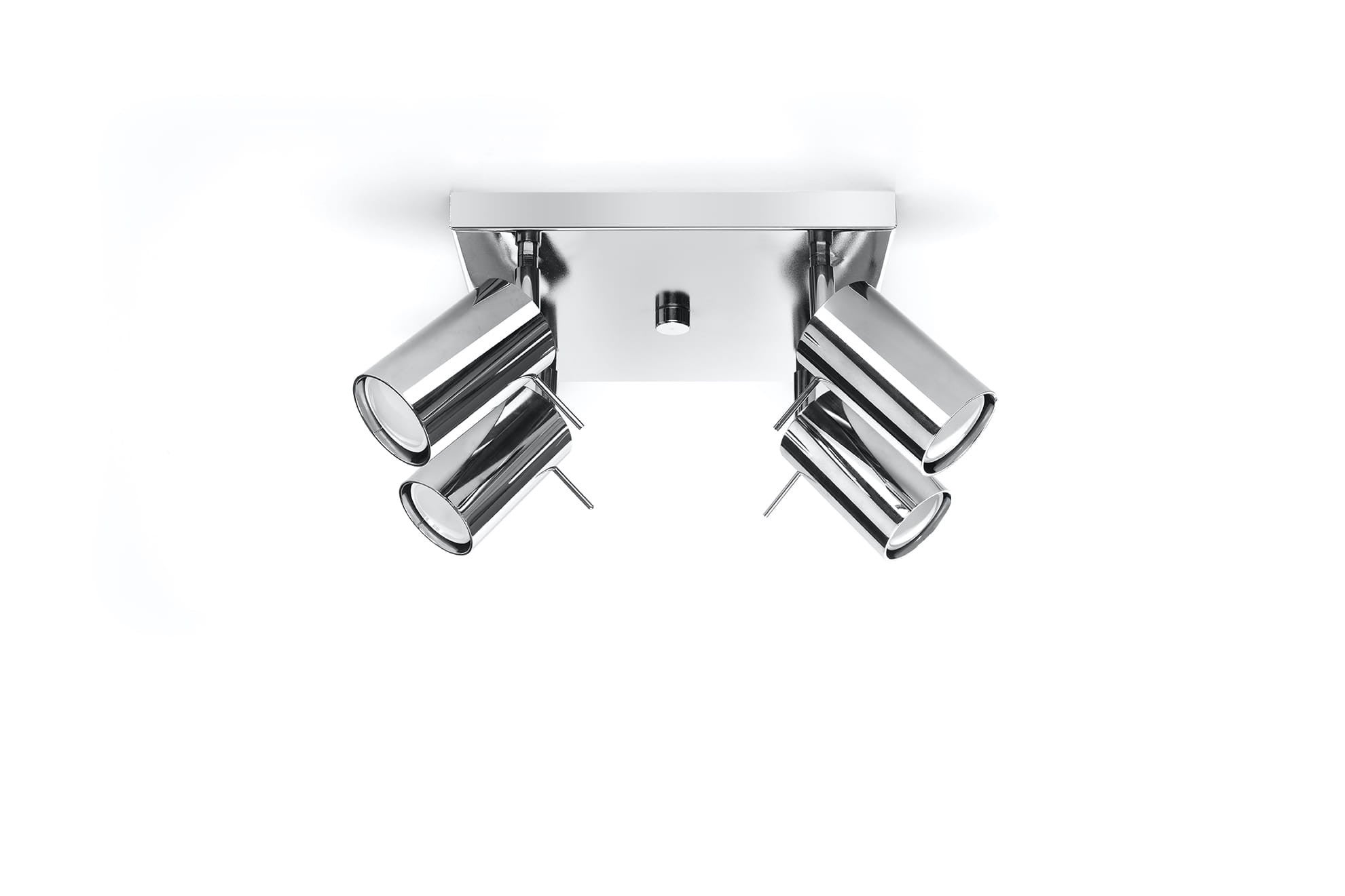 Lampa sufitowa wisząca Ring chromowana 4xGU10x40W reflektory regulowane wym: 25 x 25 cm metal Sollux Lighting