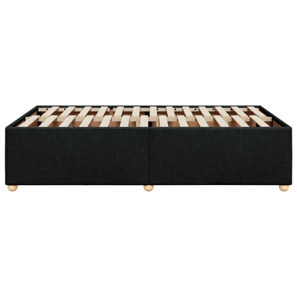 Cadre de lit sans matelas noir 120 x 200 cm tissu - 5