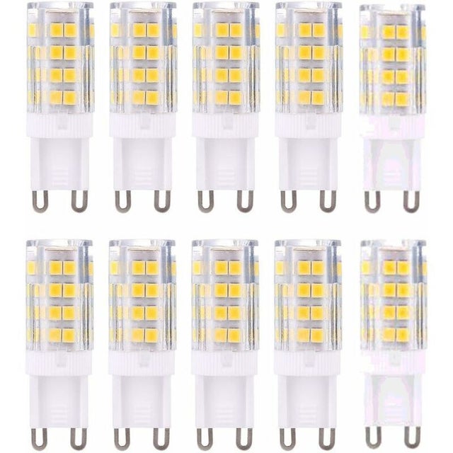 Bombilla LED G9, blanco cálido 3000 K, 5 W, equivalente a una bombilla halógena de 40 W, 420 lúmenes, no regulable, paquete de 10