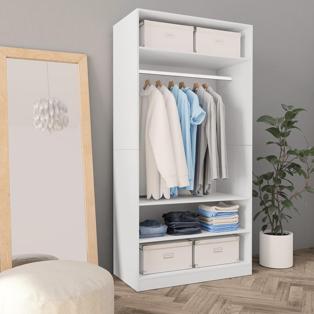 Armadio Grigio Sonoma 90x50x200 Cm - 2 Ante Con Asta, In Legno Ingegnerizzato, Per Camera Da Letto