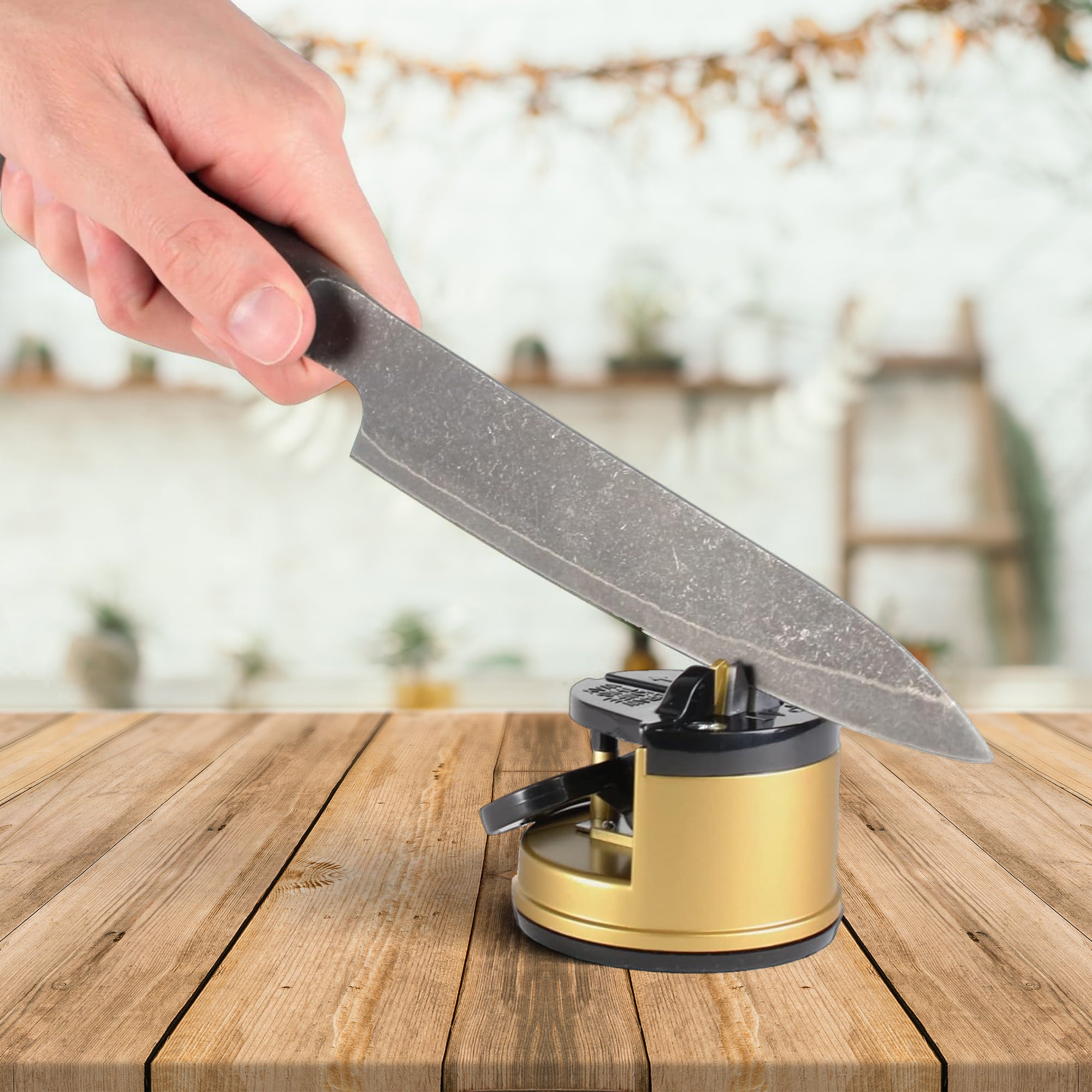 FISHTEC Affilacoltelli da cucina con ventosa antiscivolo, Compatibile con 3 tipi di lame, Fissa e affila, Strumento di affilatura professionale - 6