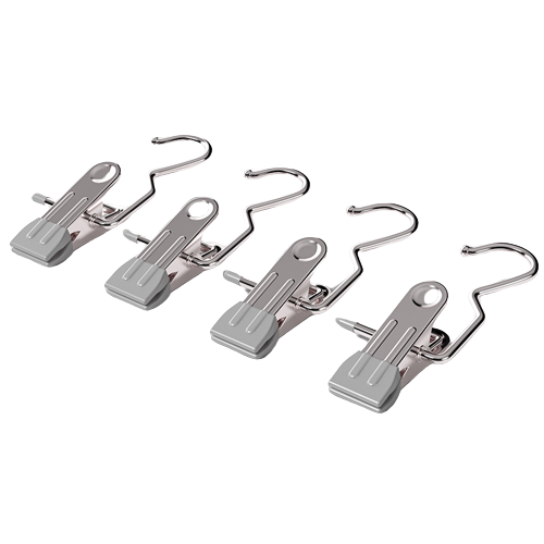 Orecchini Clip Orecchio Anelli con Catena Acciaio Inox Argento Motivi