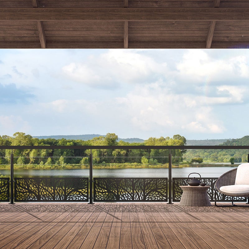 Garde-corps 3 câbles et tôle Woody acier noir 1300mm - 2