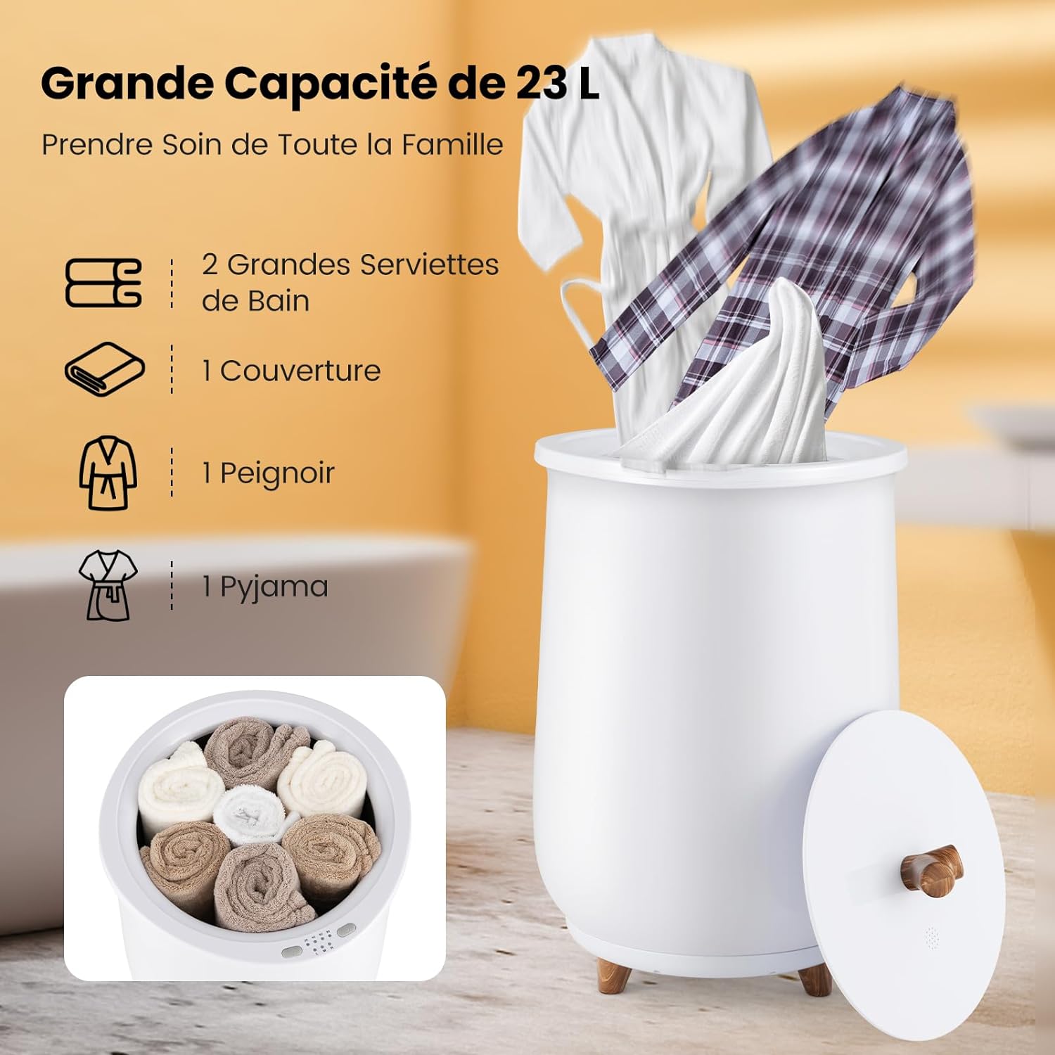 Armoire Chauffe-Serviettes 5L Professionnelle – Chauffe-Serviettes Rapide Jusqu'à 80°C, Capacité 6-8 Serviettes, Pour Spa, Salon - Bricolage
