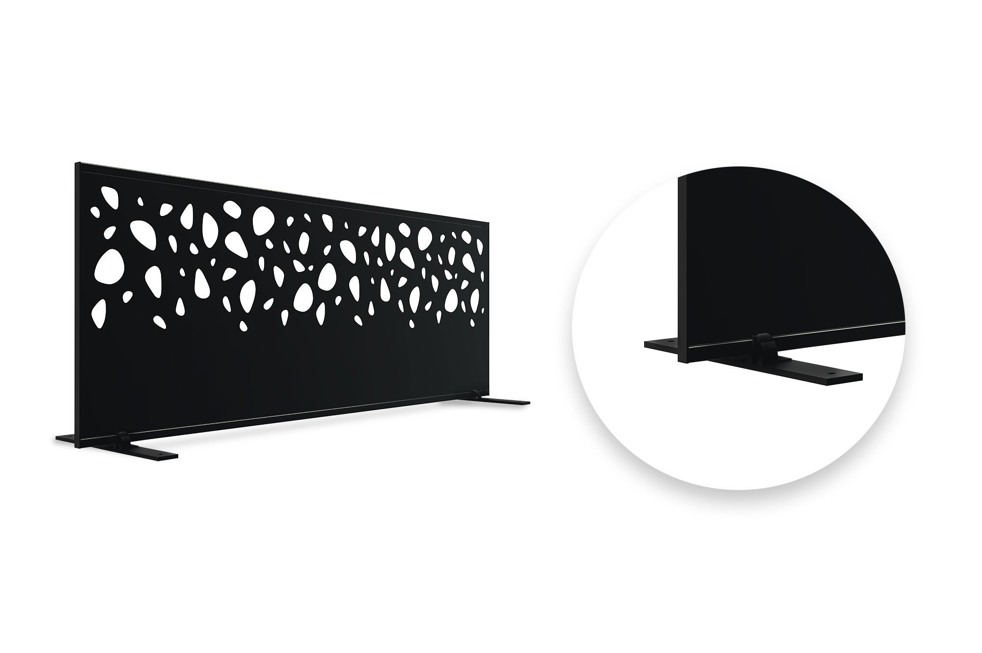 Lot de 3 panneaux décoratifs SUNNY Noir H.160cm motifs côté droit - 9