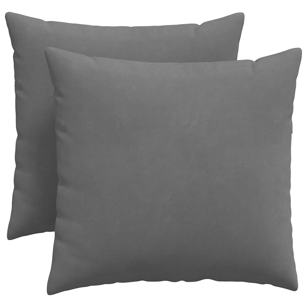 Coussins de canapé 2 pcs Gris foncé 50 x 50 cm tissu vidaXL - 2