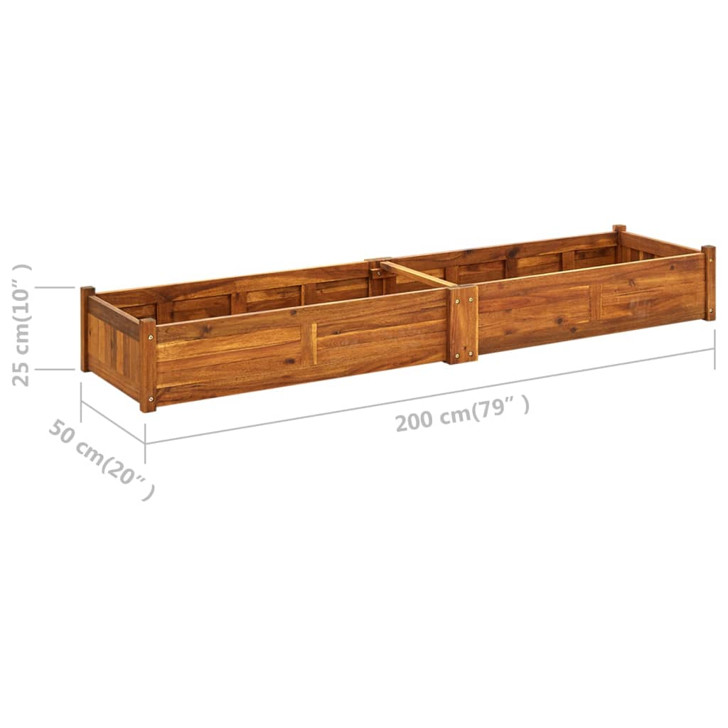 Jardinière，Pot de Fleurs Bois d'acacia 200x50x25 cm141682 - 6