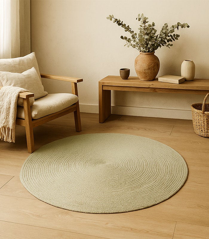 Hamid - Tapis rond d'extérieur et d'intérieur NANSA VERT 120X120 - 3