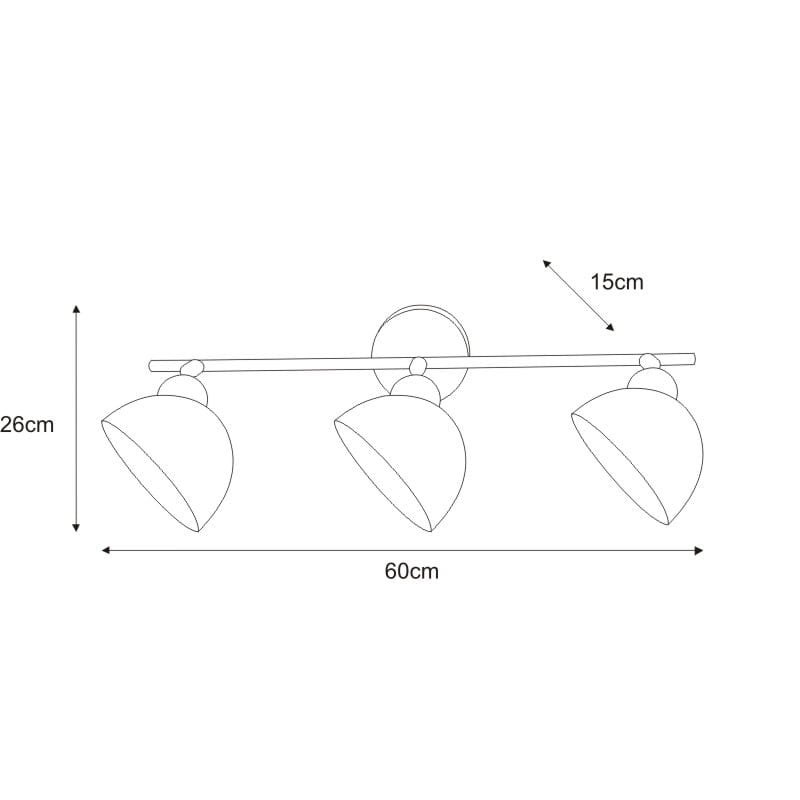 Reflektor sufitowy spot natynkowy Hornet listwa chromowany 3xE14x40W wym: 60 x 15 cm szkło Kaja