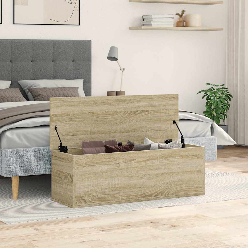 Coffre De Jardin - Boîte De Rangement Chêne Sonoma 102x35x35 Cm Bois D'ingénierie fr1227 - 3