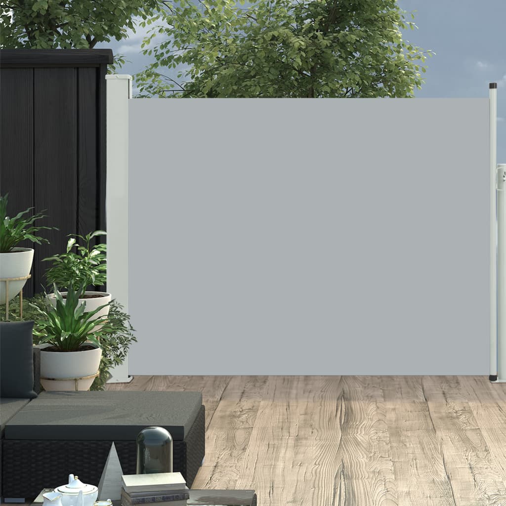 Toldo lateral retráctil de jardín gris 140x500 cm vidaxl