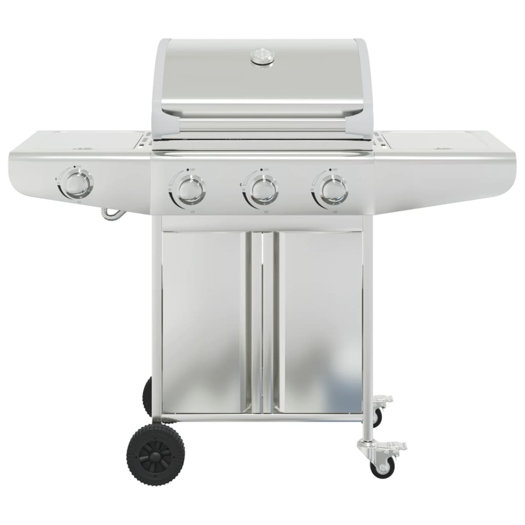 Barbecue gril à gaz avec 4 brûleurs argenté acier inoxydable vidaXL - 4