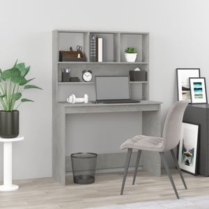 Scrivania Per Computer Grigio Cemento 80x50x75 Cm | Con Rotelle E Ripiano Tastiera | Risparmio Spazio - Foto 12