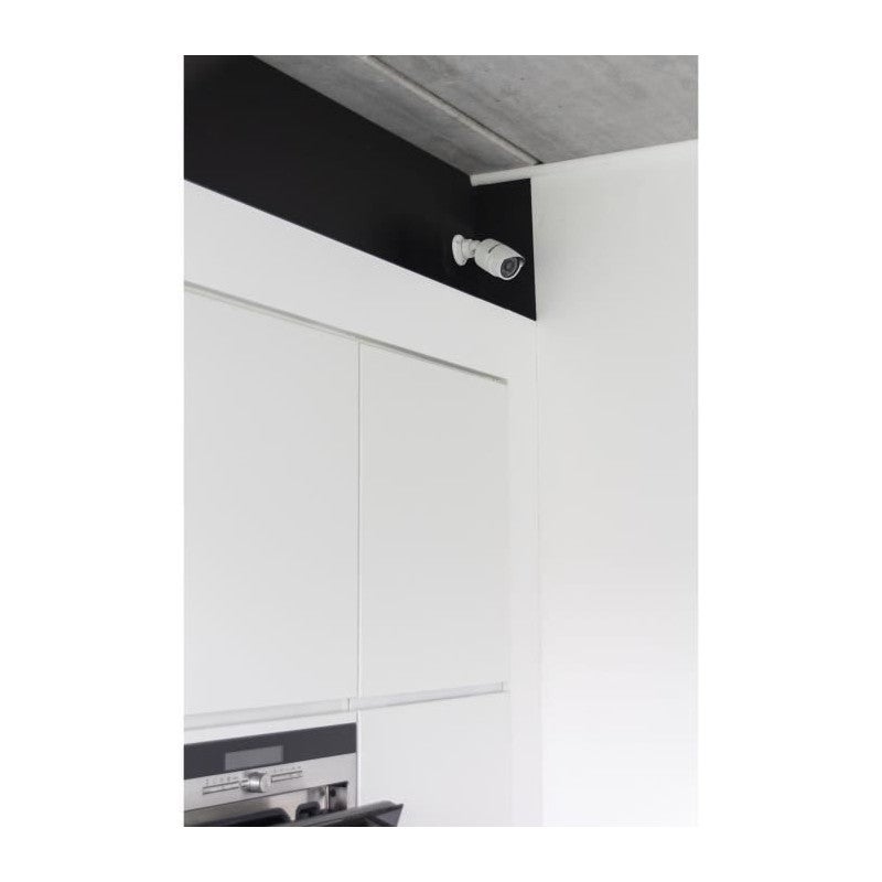 Telecamera fittizia in alluminio bianco con LED blu - 2