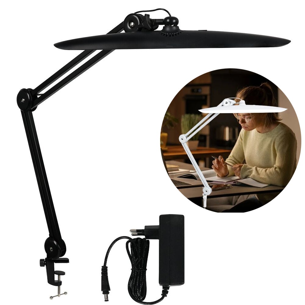 Lámpara led de escritorio de metal con brazo articulado para extensiones de pestañas, 117 led smd para lectura de uñas y trabajo.