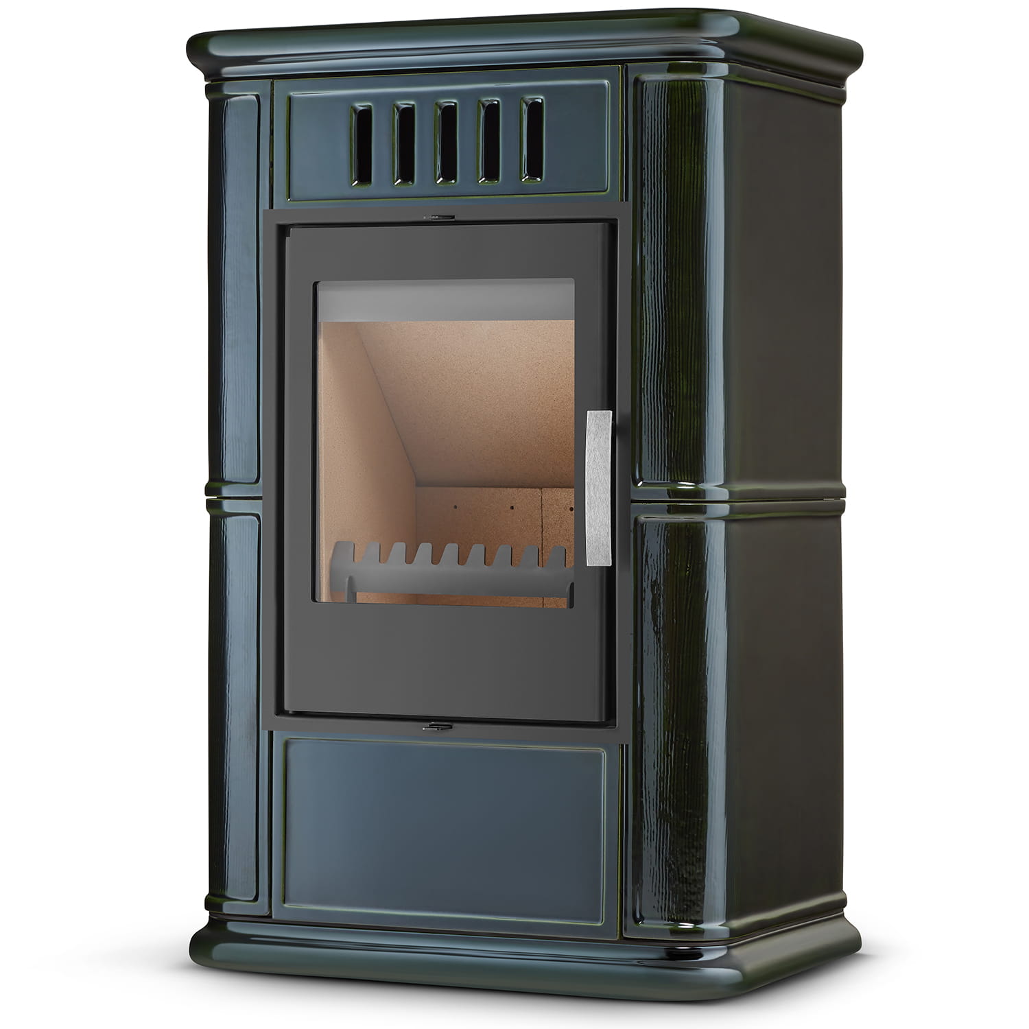 Piec kominek kaflowy piecyk koza wkład kominkowy OLBIA Olive 7,5 kW z dolotem powietrza