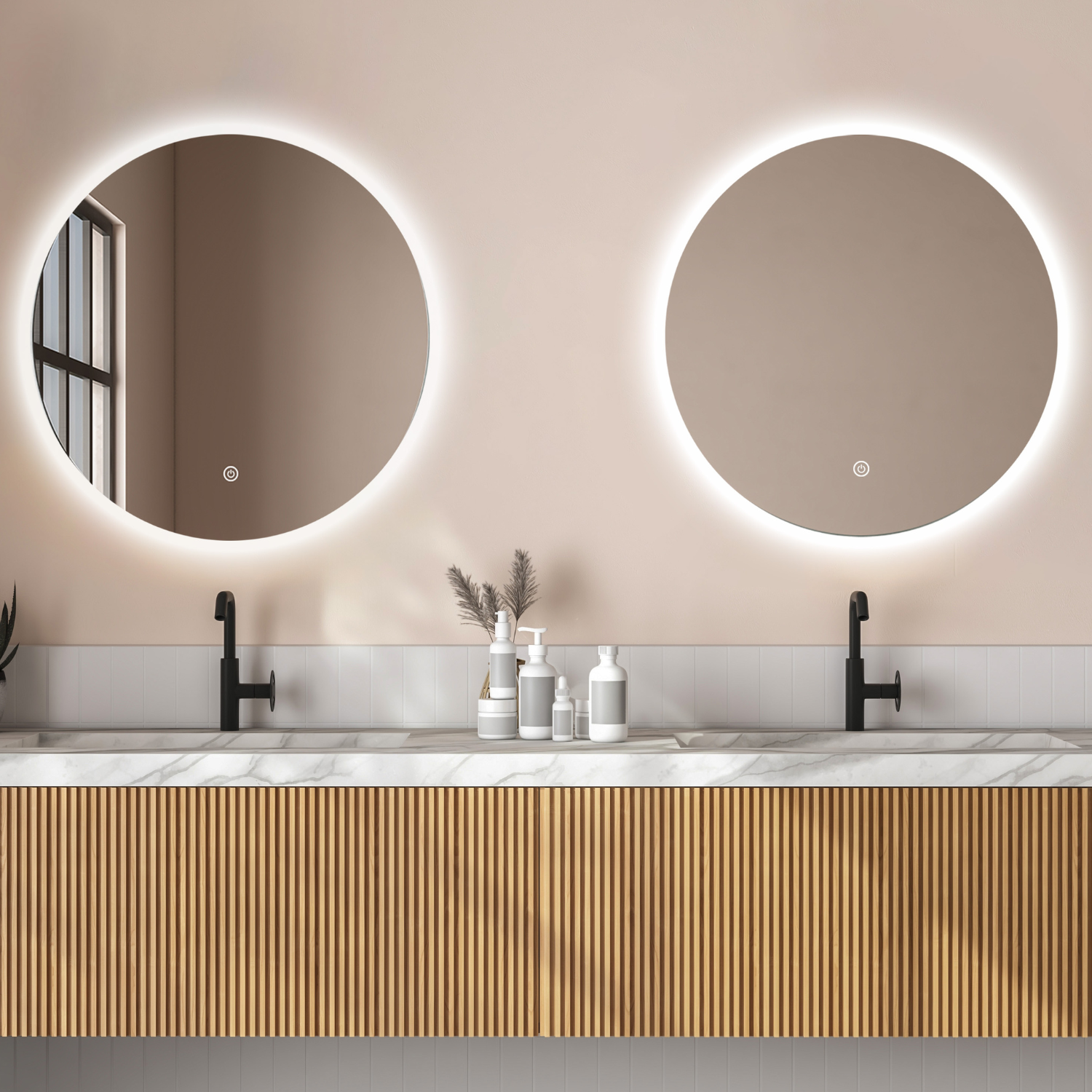 LOMAZOO Miroir salle de bain Dallas avec LED 80 cm rond - 8