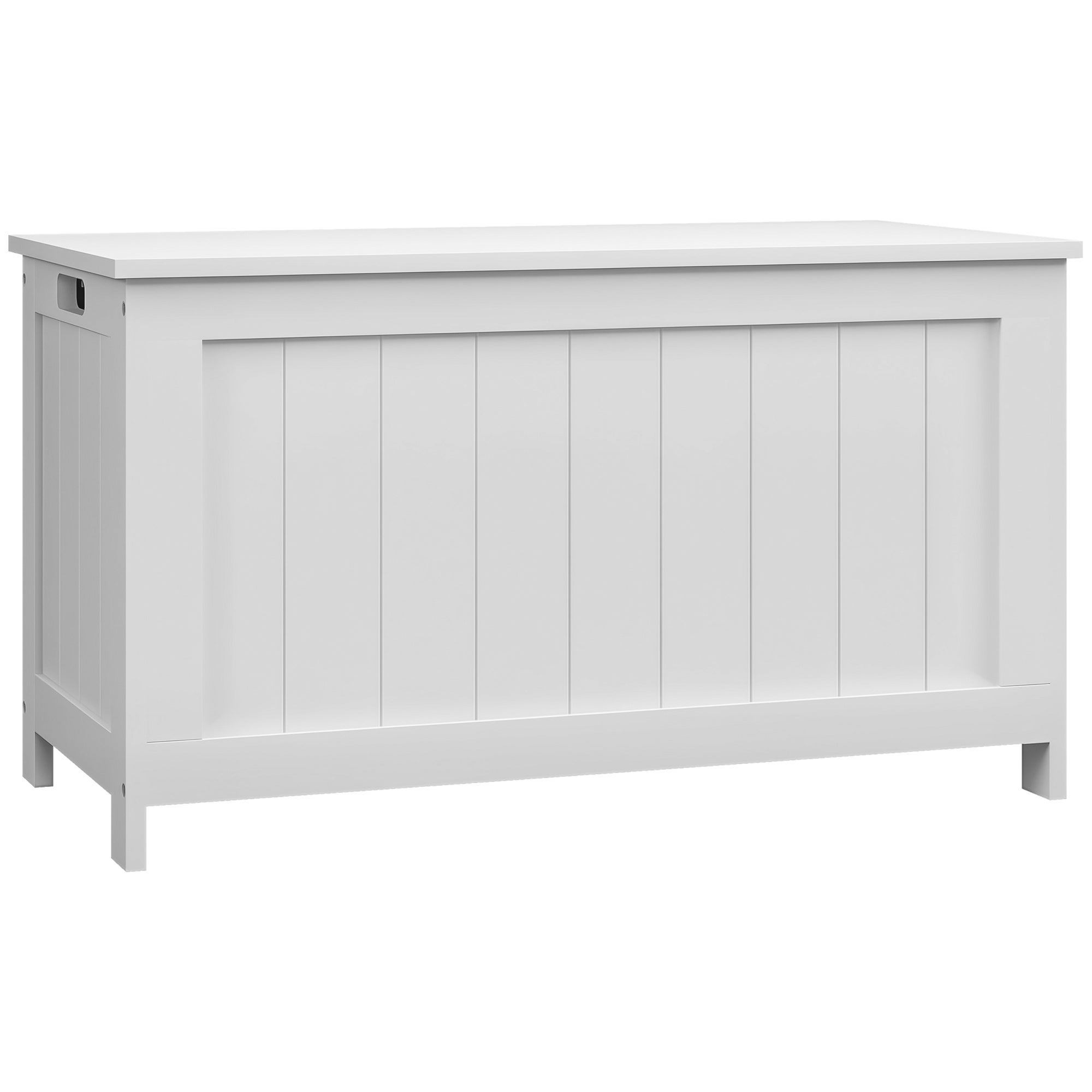 Caja de almacenamiento, baúl de juguetes, mdf, 2 asas, 81 x 40 x 46 cm, blanco