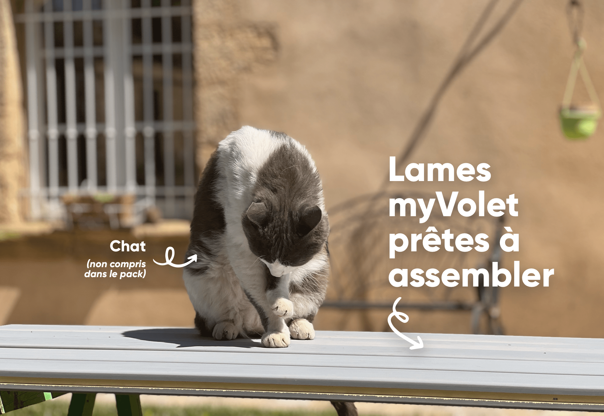 myVolet - Kit volet battant sans entretien - Prêt à assembler - 2VT - H228cm - L144cm - 2