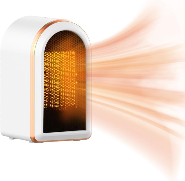 Cichy grzejnik elektryczny z zabezpieczeniem przed przegrzaniem i przewróceniem, ceramiczny grzejnik PTC do biura i sypialni, biały