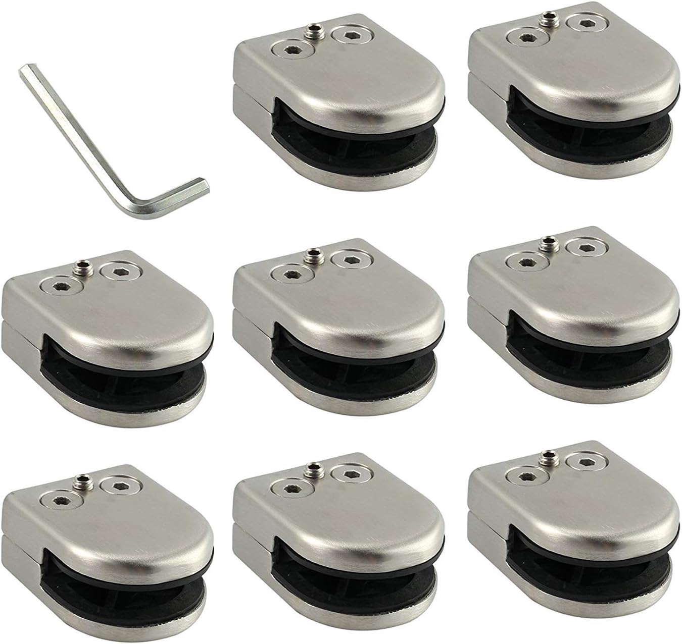 Zaciski do szkła 8 SZT ze stali nierdzewnej 304, 6-8 mm, klips do szkła, uchwyt, płaski tył, chromowane wykończenie do balustrady