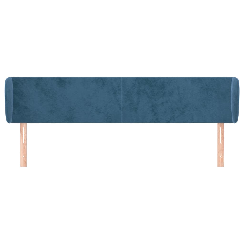 Maison Exclusive - Tête de lit avec oreilles Bleu foncé 163x23x78/88 cm Velours - 3