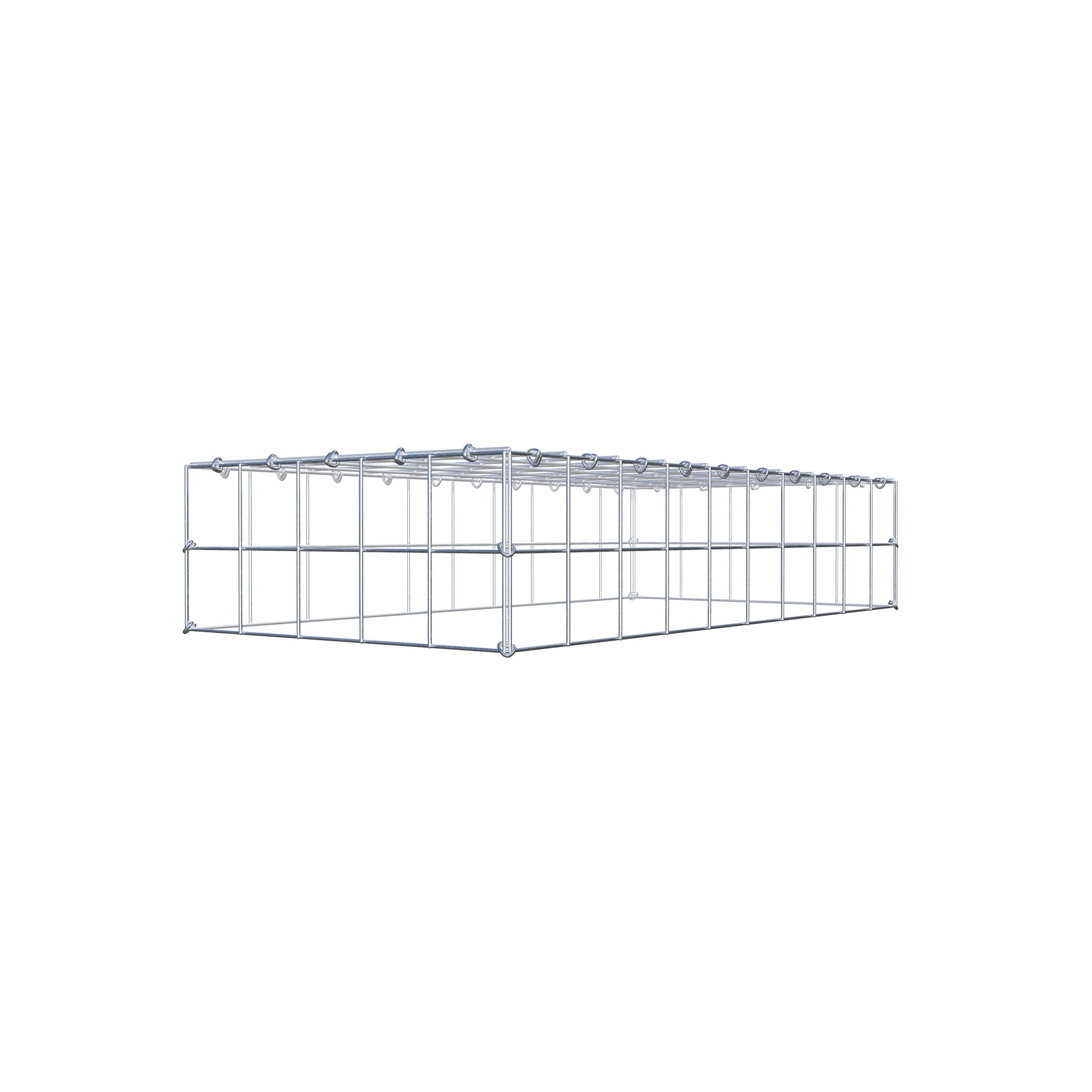 Gavión para apilar en acero galvanizado 100x20x50cm (LxAxP), malla 10 x 10cm, Anillo en C, sin rejilla inferior - 6