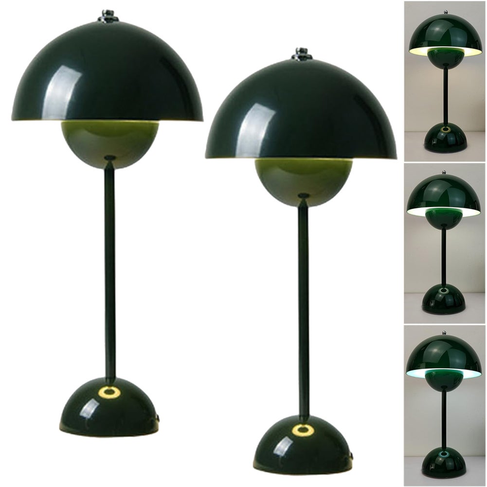Lampe en Metal Orange avec LED Style 60s 80s lampe de Chevet lampe de