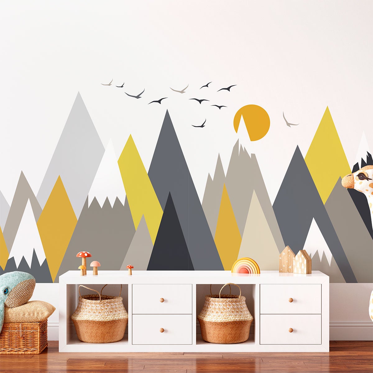 Adesivo bambino di montagna scandinavo lunaka - Sticker adesivo - adesivi murali - 90x135cm - 6