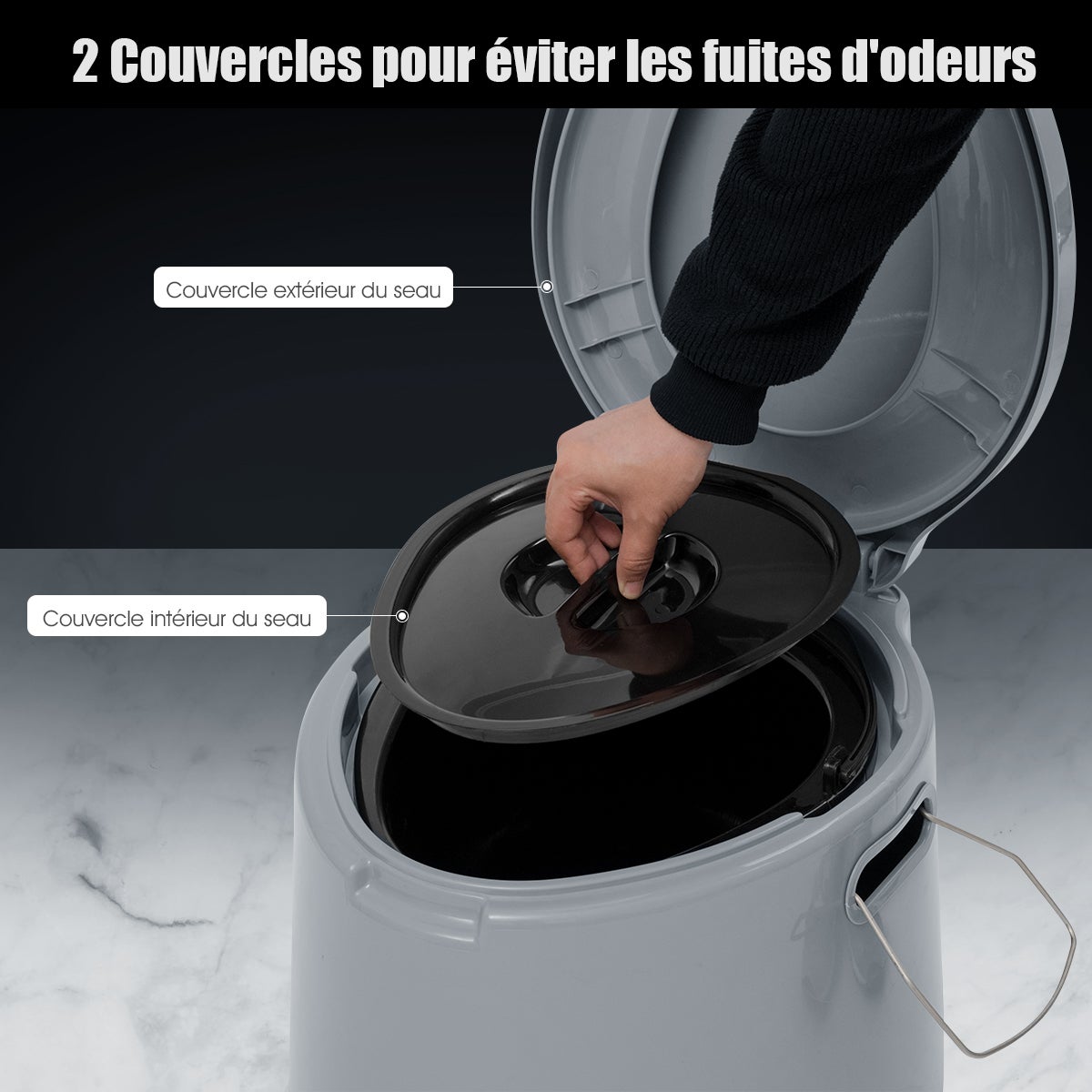 Toilette Portable pour Camping Extérieure Charge 200KG - 7