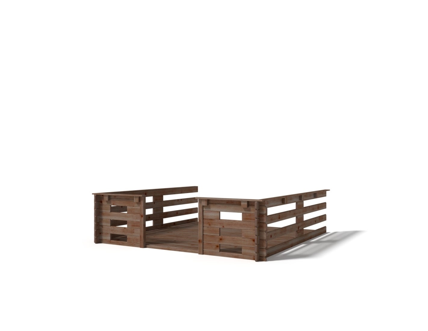 Weranda do domku ALTANKA 3x3 m - Kolor brązowy, drewniana, impregnowana, DOM540, 1szt.