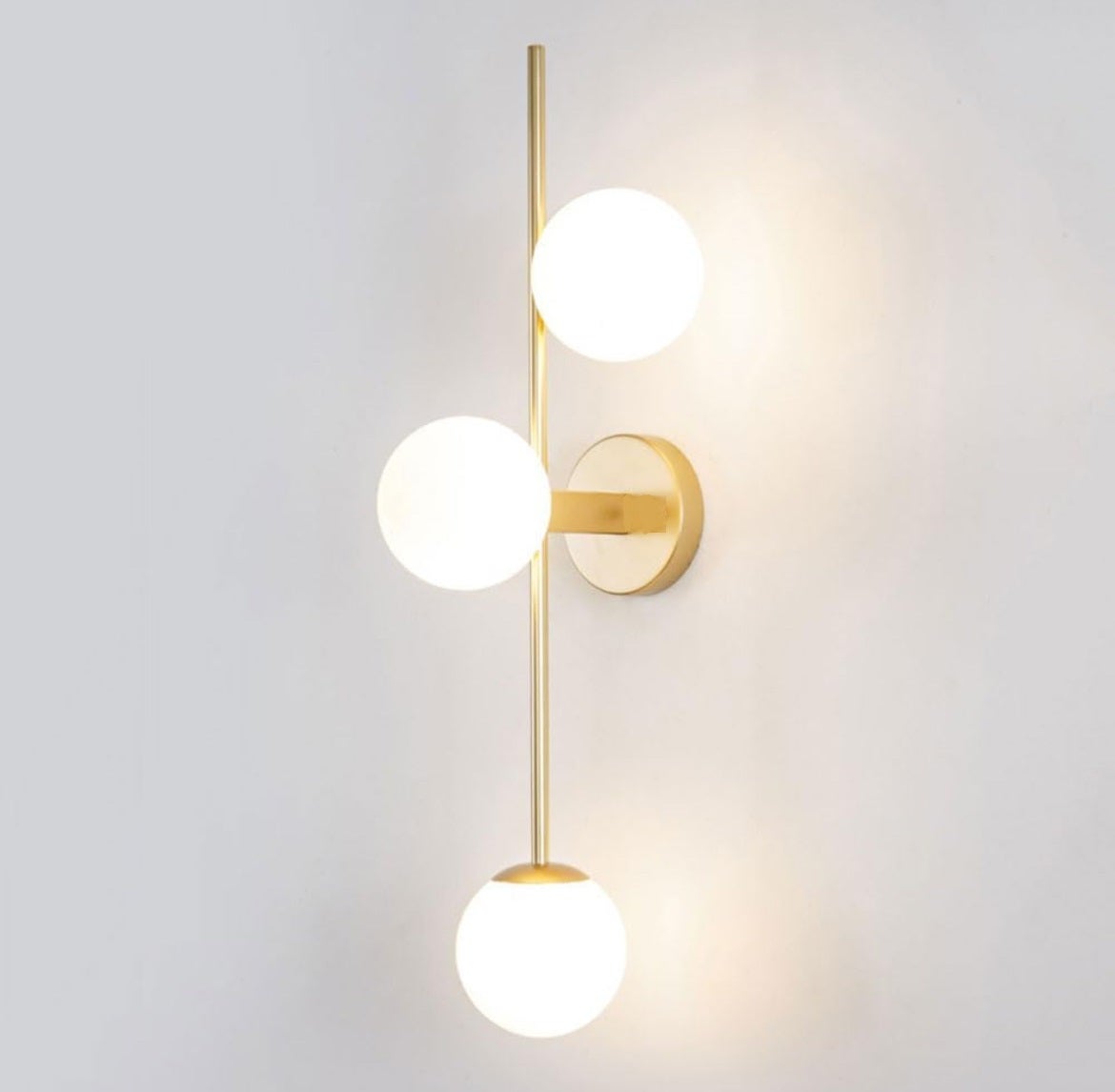 Lampada da parete moderna e creativa con paralume in vetro a sfera, E27
