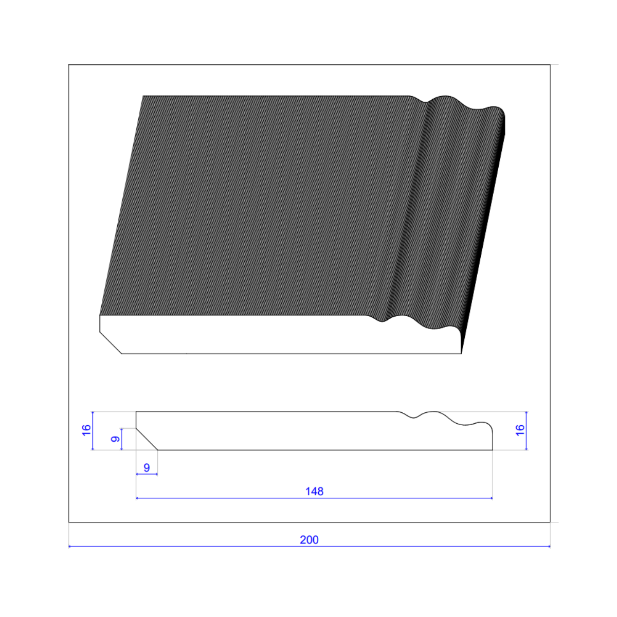 Lot de 5 Plinthes Style Prépeint MDF, L.2,44 m x l.14,8 cm x Ep.16 mm - 6
