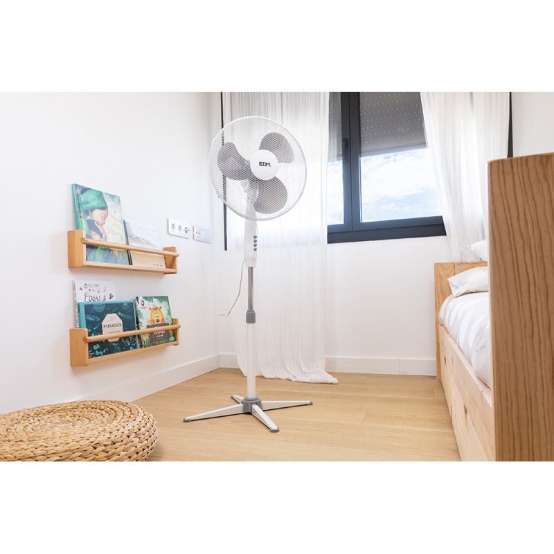Ventilateur sur pied EDM 45W - 40cm - Blanc 33500 - 4