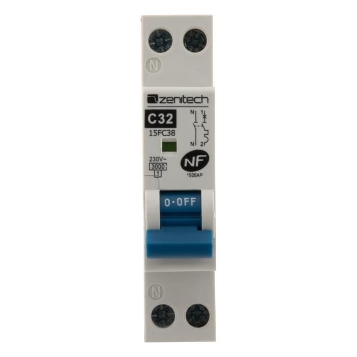 Disjoncteur 32A PH/N - NF - Zenitech - 7
